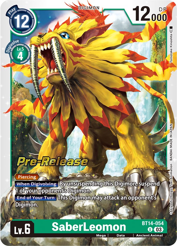 SaberLeomon [BT14-054] [Blast Ace Pre-Release Cards] | Shuffle n Cut Hobbies & Games