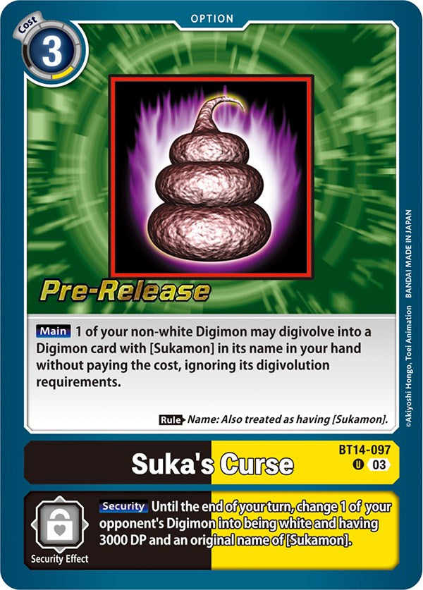 Suka's Curse [BT14-097] [Blast Ace Pre-Release Cards] | Shuffle n Cut Hobbies & Games