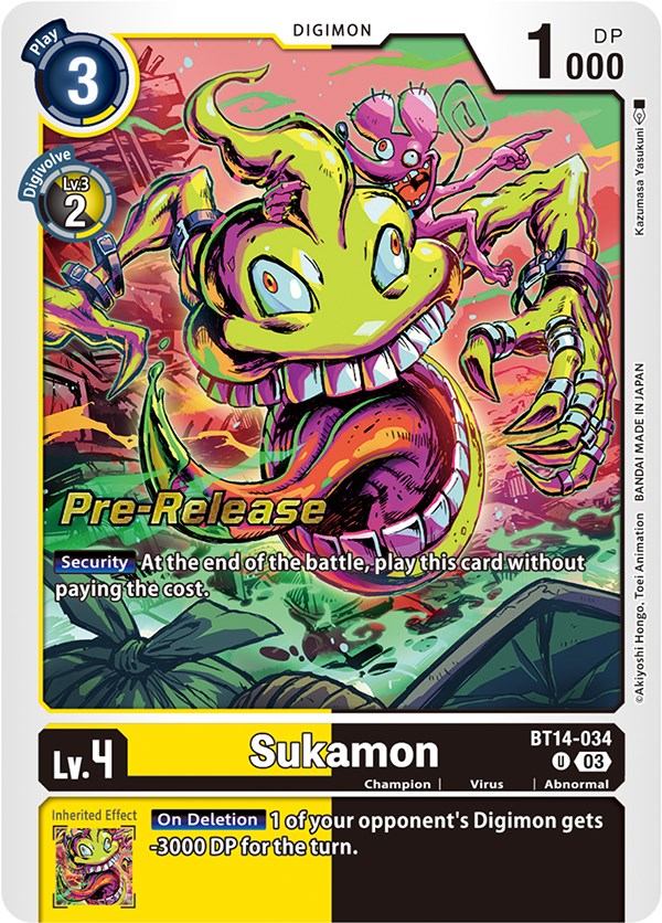 Sukamon [BT14-034] [Blast Ace Pre-Release Cards] | Shuffle n Cut Hobbies & Games