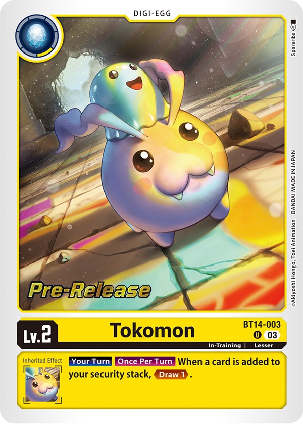 Tokomon [BT14-003] [Blast Ace Pre-Release Cards] | Shuffle n Cut Hobbies & Games