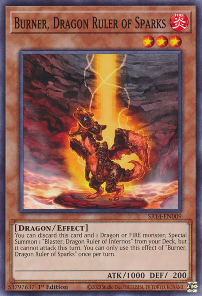 Burner, Dragon Ruler of Sparks [SR14-EN009] Common | Shuffle n Cut Hobbies & Games