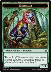 Dinosaur // Treasure (009) Double-Sided Token [Ixalan Tokens] | Shuffle n Cut Hobbies & Games