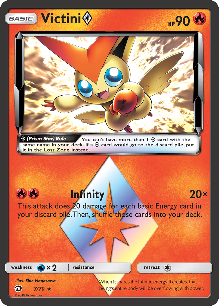 Victini (7/70) (Prism Star) [Sun & Moon: Dragon Majesty] | Shuffle n Cut Hobbies & Games