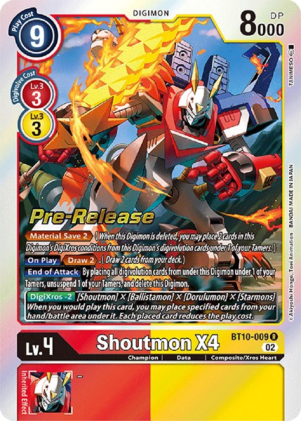 Shoutmon X4 [BT10-009] [Xros Encounter Pre-Release Cards] | Shuffle n Cut Hobbies & Games