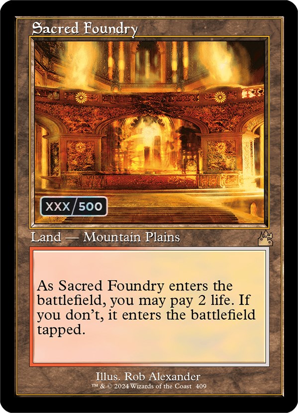 Sacred Foundry (Retro) (Serialized) [Ravnica Remastered] | Shuffle n Cut Hobbies & Games