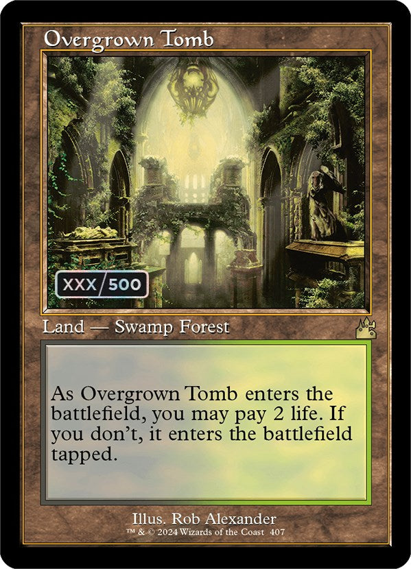 Overgrown Tomb (Retro) (Serialized) [Ravnica Remastered] | Shuffle n Cut Hobbies & Games