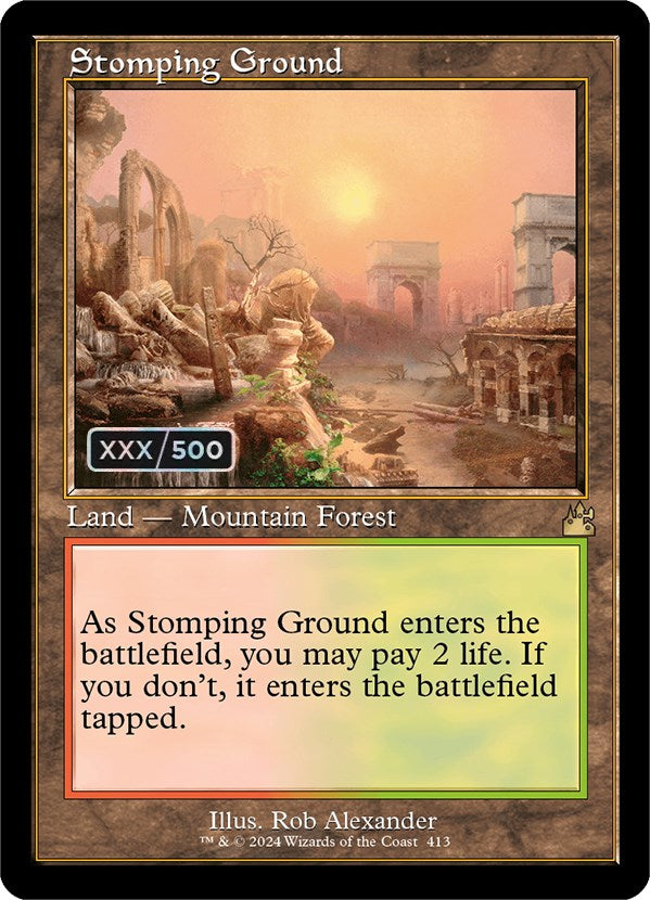 Stomping Ground (Retro) (Serialized) [Ravnica Remastered] | Shuffle n Cut Hobbies & Games