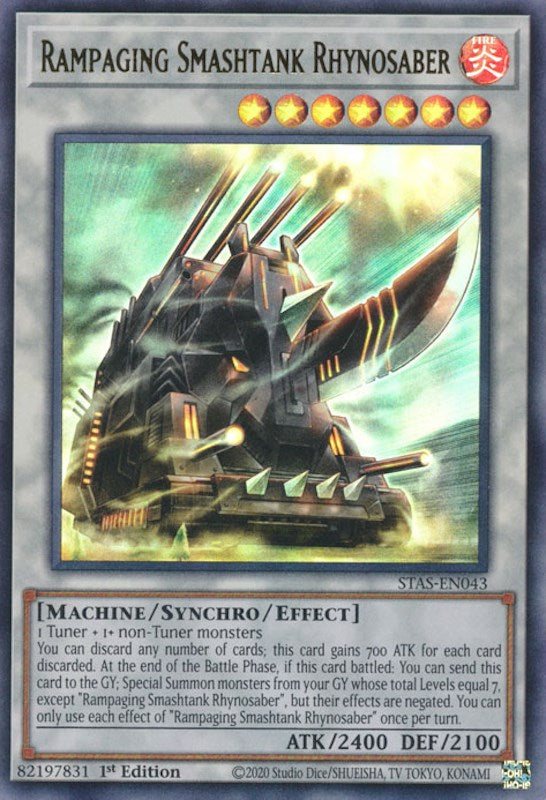 Rampaging Smashtank Rhynosaber [STAS-EN043] Ultra Rare | Shuffle n Cut Hobbies & Games