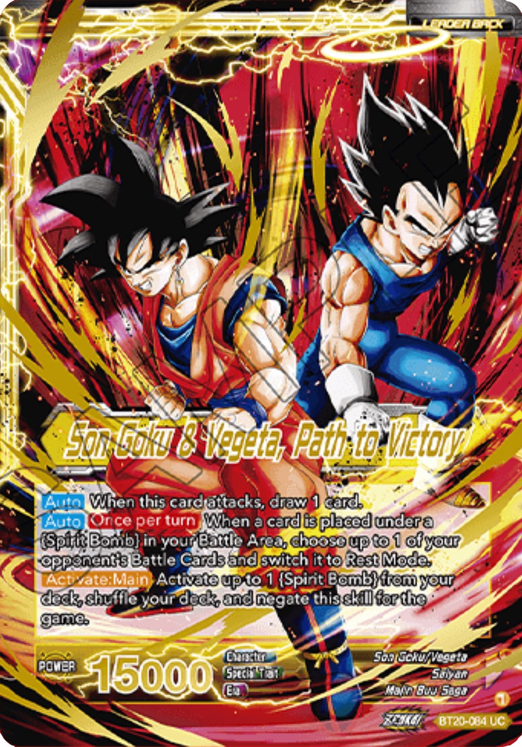 SS Vegito // Son Goku & Vegeta, Path to Victory (Giant Card) (BT20-084) [Oversized Cards] | Shuffle n Cut Hobbies & Games