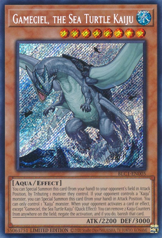 Gameciel, the Sea Turtle Kaiju [BLC1-EN005] Secret Rare | Shuffle n Cut Hobbies & Games