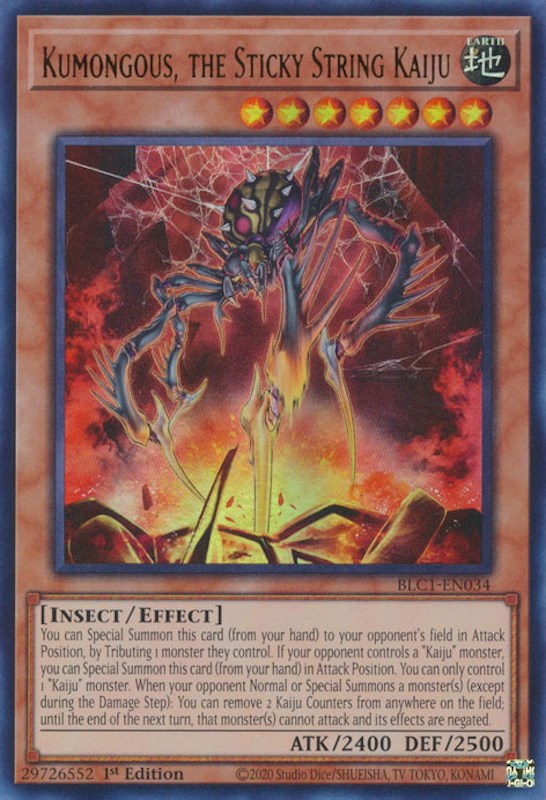 Kumongous, the Sticky String Kaiju [BLC1-EN034] Ultra Rare | Shuffle n Cut Hobbies & Games