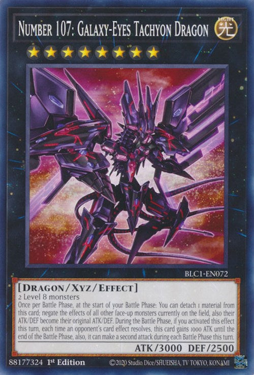 Number 107: Galaxy-Eyes Tachyon Dragon [BLC1-EN072] Common | Shuffle n Cut Hobbies & Games