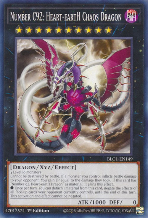 Number C92: Heart-eartH Chaos Dragon [BLC1-EN149] Common | Shuffle n Cut Hobbies & Games