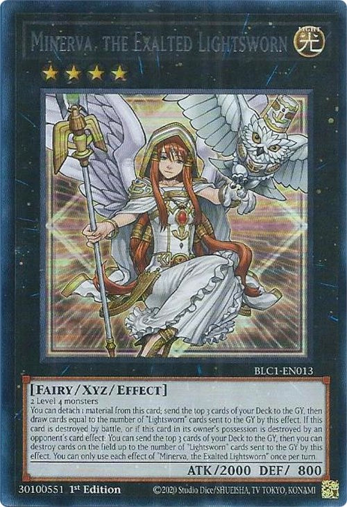 Minerva, the Exalted Lightsworn (Silver) [BLC1-EN013] Ultra Rare | Shuffle n Cut Hobbies & Games