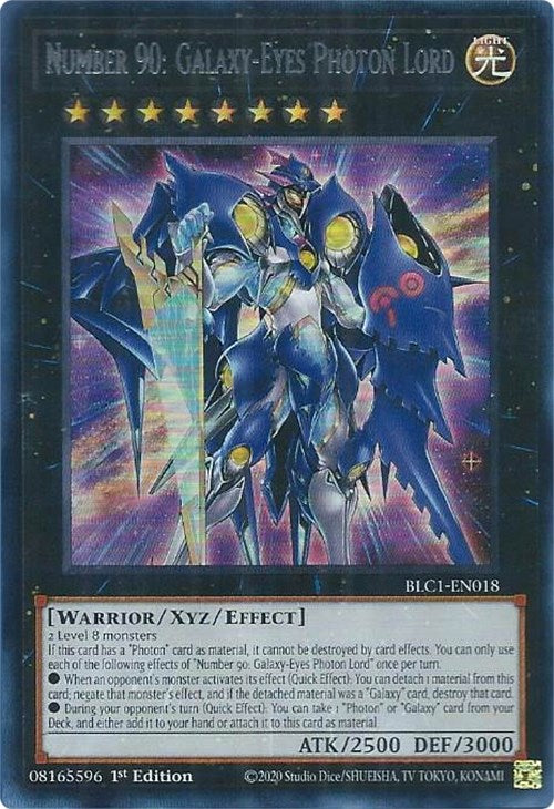 Number 90: Galaxy-Eyes Photon Lord (Silver) [BLC1-EN018] Ultra Rare | Shuffle n Cut Hobbies & Games