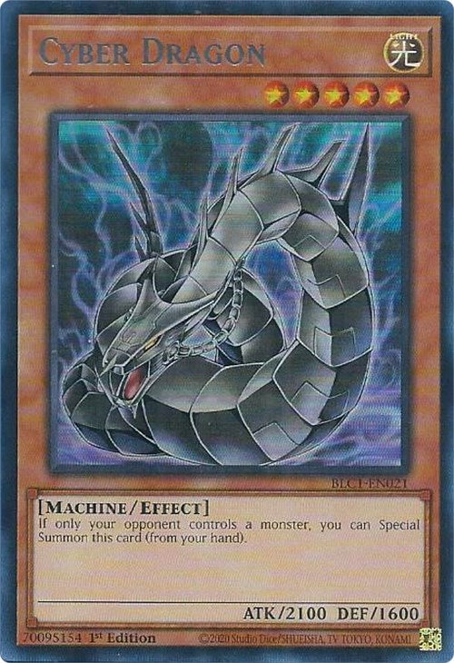 Cyber Dragon (Alternate Art) (Silver) [BLC1-EN021] Ultra Rare | Shuffle n Cut Hobbies & Games