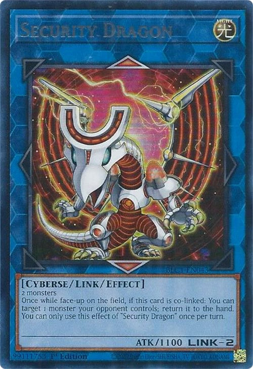 Security Dragon (Silver) [BLC1-EN043] Ultra Rare | Shuffle n Cut Hobbies & Games