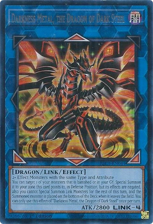 Darkness Metal, the Dragon of Dark Steel (Silver) [BLC1-EN044] Ultra Rare | Shuffle n Cut Hobbies & Games