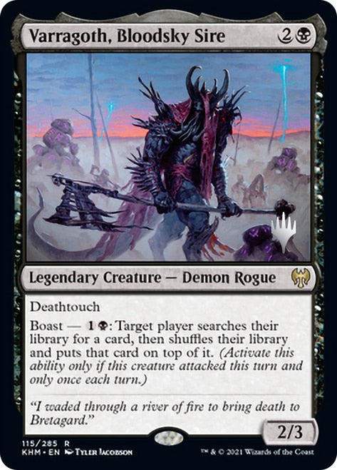 Varragoth, Bloodsky Sire (Promo Pack) [Kaldheim Promos] | Shuffle n Cut Hobbies & Games