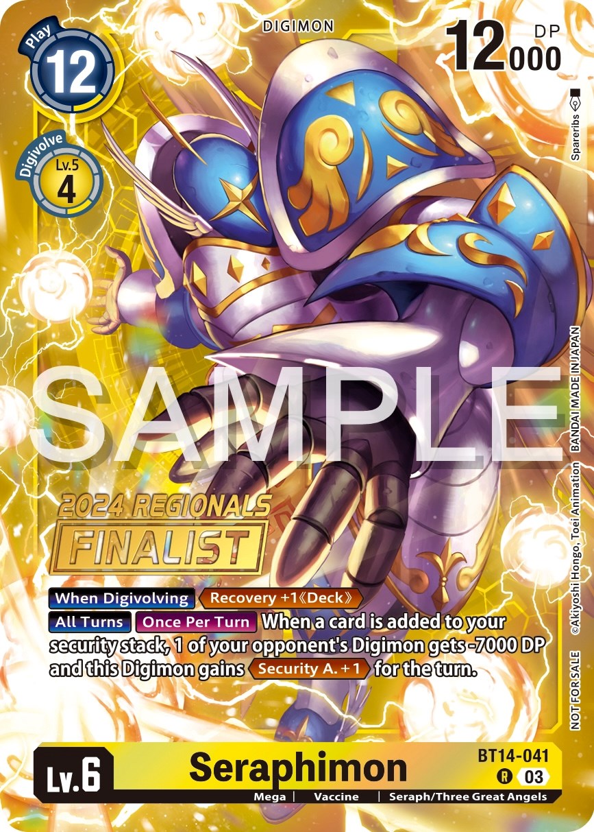 Seraphimon [BT14-041] (2024 Regionals Finalist) [Blast Ace Promos] | Shuffle n Cut Hobbies & Games