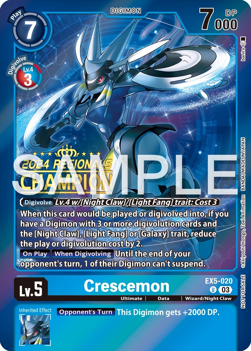 Crescemon [EX5-020] (2024 Regionals Champion) [Animal Colosseum Promos] | Shuffle n Cut Hobbies & Games