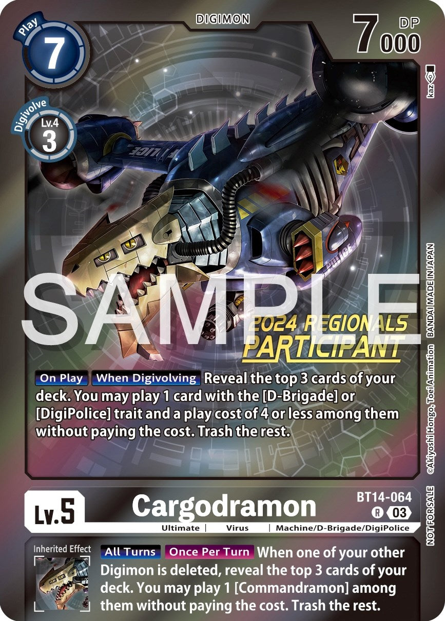 Cargodramon [BT14-064] (2024 Regionals Participant) [Blast Ace Promos] | Shuffle n Cut Hobbies & Games