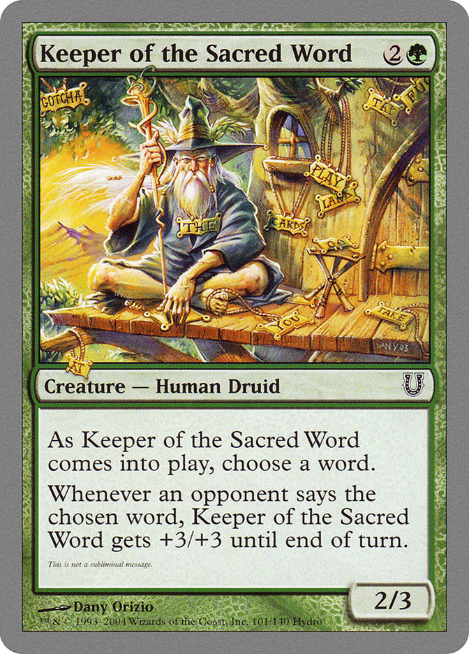 Keeper of the Sacred Word [Unhinged] | Shuffle n Cut Hobbies & Games