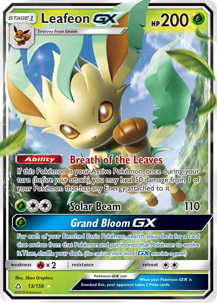 Leafeon GX (13/156) [Sun & Moon: Ultra Prism] | Shuffle n Cut Hobbies & Games