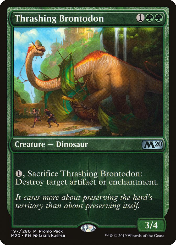 Thrashing Brontodon (Promo Pack) [Core Set 2020 Promos] | Shuffle n Cut Hobbies & Games