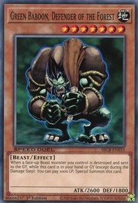 Green Baboon, Defender of the Forest [SBCB-EN053] Common | Shuffle n Cut Hobbies & Games