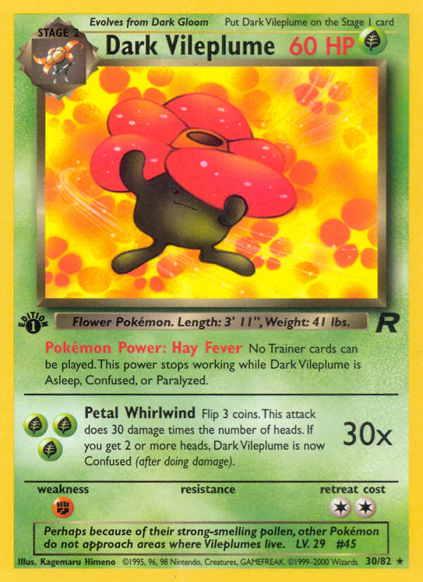 Dark Vileplume (30/82) [Team Rocket 1st Edition] | Shuffle n Cut Hobbies & Games