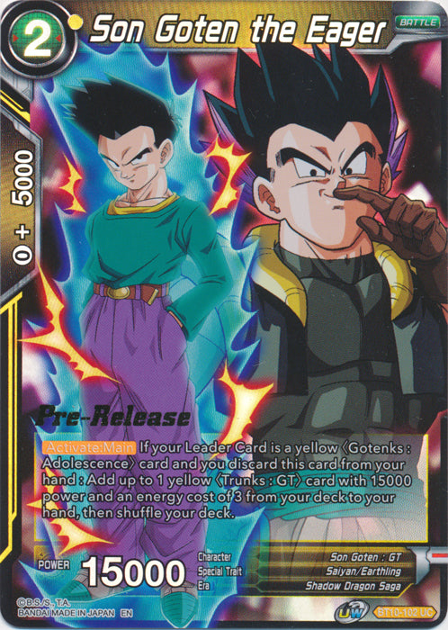 Son Goten the Eager (BT10-102) [Rise of the Unison Warrior Prerelease Promos] | Shuffle n Cut Hobbies & Games