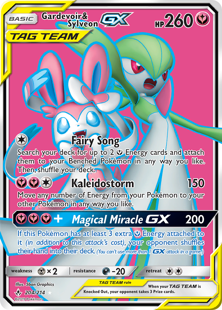 Gardevoir & Sylveon GX (204/214) [Sun & Moon: Unbroken Bonds] | Shuffle n Cut Hobbies & Games