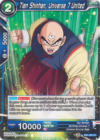 Tien Shinhan, Universe 7 United (DB1-026) [Dragon Brawl] | Shuffle n Cut Hobbies & Games