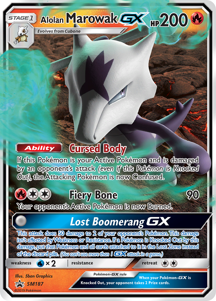 Alolan Marowak GX (SM187) [Sun & Moon: Black Star Promos] | Shuffle n Cut Hobbies & Games