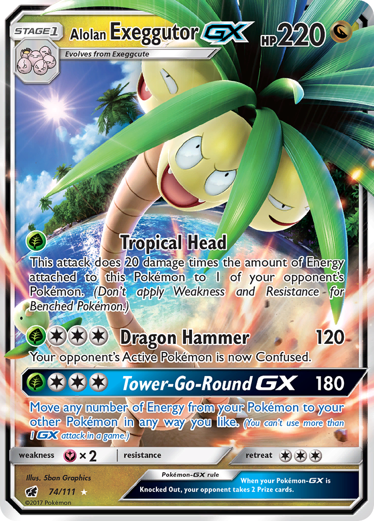 Alolan Exeggutor GX (74/111) [Sun & Moon: Crimson Invasion] | Shuffle n Cut Hobbies & Games