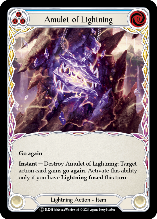 Amulet of Lightning [U-ELE201] Unlimited Rainbow Foil | Shuffle n Cut Hobbies & Games