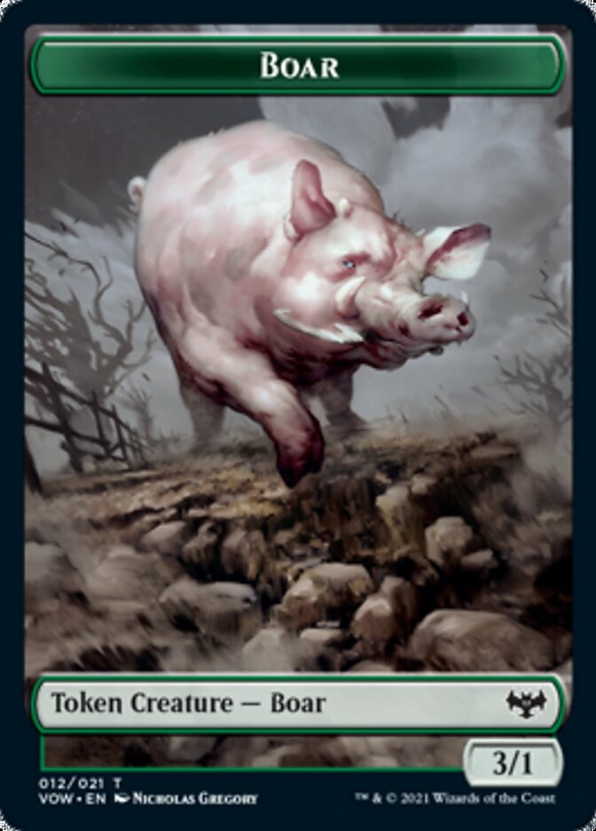 Wolf (011) // Boar Double-Sided Token [Innistrad: Crimson Vow Tokens] | Shuffle n Cut Hobbies & Games