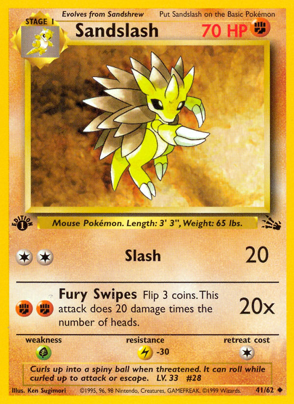 Sandslash (41/62) [Fossil 1st Edition] | Shuffle n Cut Hobbies & Games