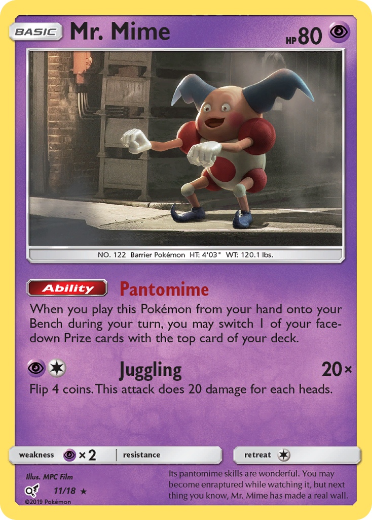 Mr. Mime (11/18) [Sun & Moon: Detective Pikachu] | Shuffle n Cut Hobbies & Games