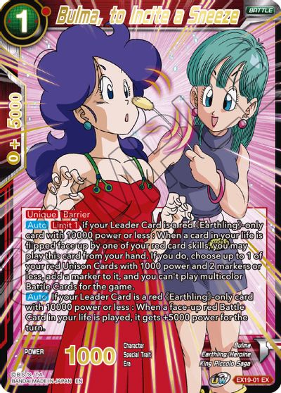 Bulma, to Incite a Sneeze [EX19-01] | Shuffle n Cut Hobbies & Games