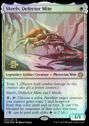 Skrelv, Defector Mite [Phyrexia: All Will Be One Prerelease Promos] | Shuffle n Cut Hobbies & Games