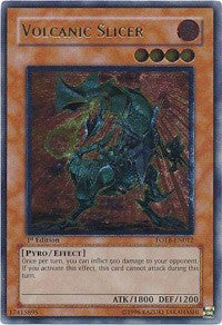 Volcanic Slicer (UTR) [FOTB-EN012] Ultimate Rare | Shuffle n Cut Hobbies & Games