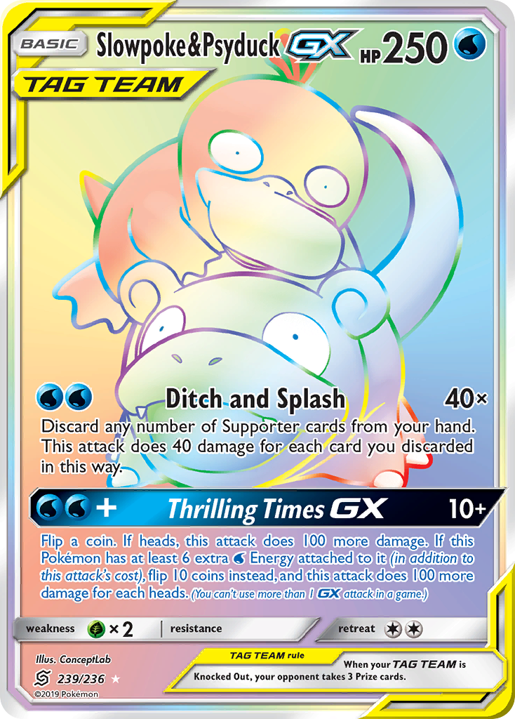 Slowpoke & Psyduck GX (239/236) [Sun & Moon: Unified Minds] | Shuffle n Cut Hobbies & Games