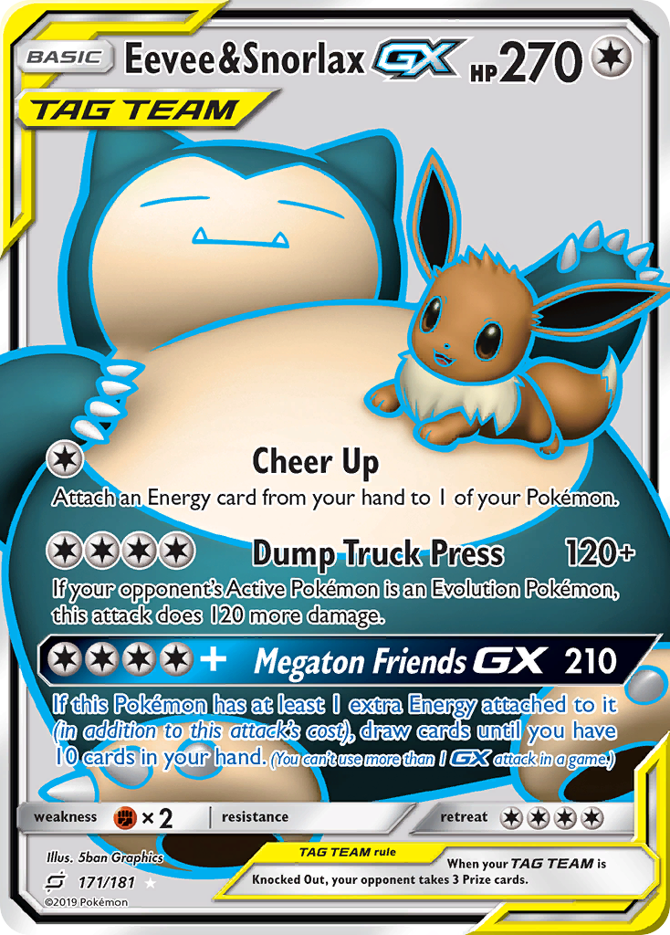 Eevee & Snorlax GX (171/181) [Sun & Moon: Team Up] | Shuffle n Cut Hobbies & Games