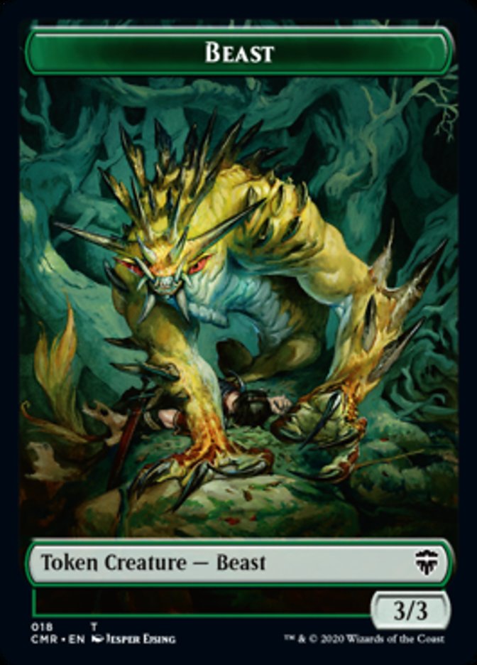 Beast (18) // Beast (19) Double-Sided Token [Commander Legends Tokens] | Shuffle n Cut Hobbies & Games