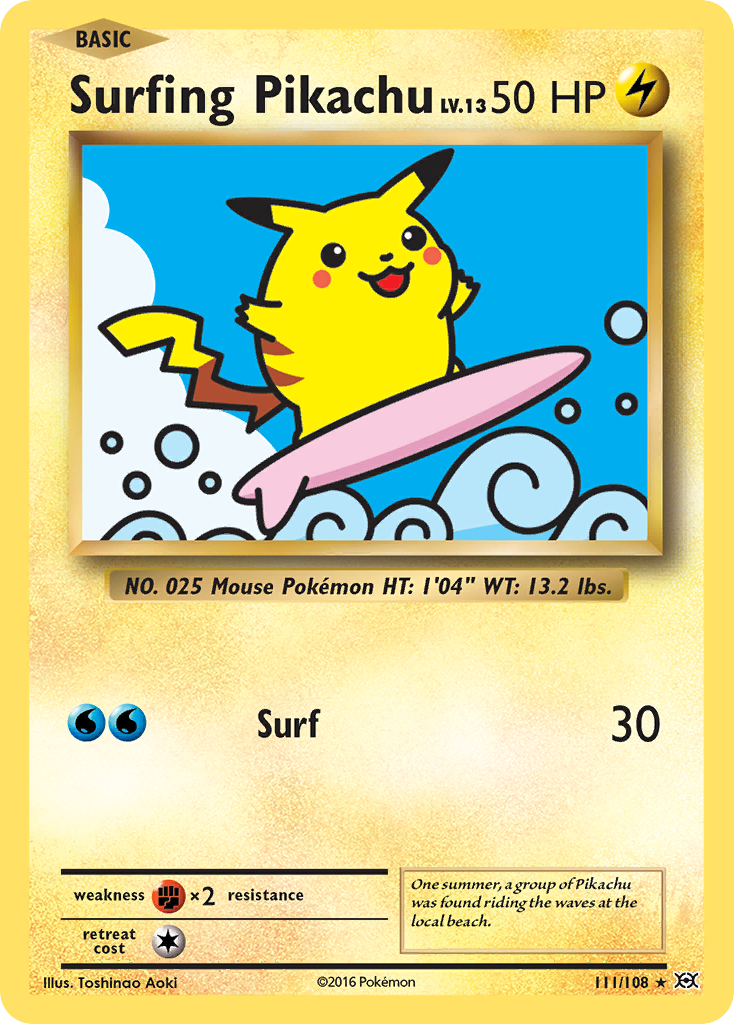 Surfing Pikachu (111/108) [XY: Evolutions] | Shuffle n Cut Hobbies & Games