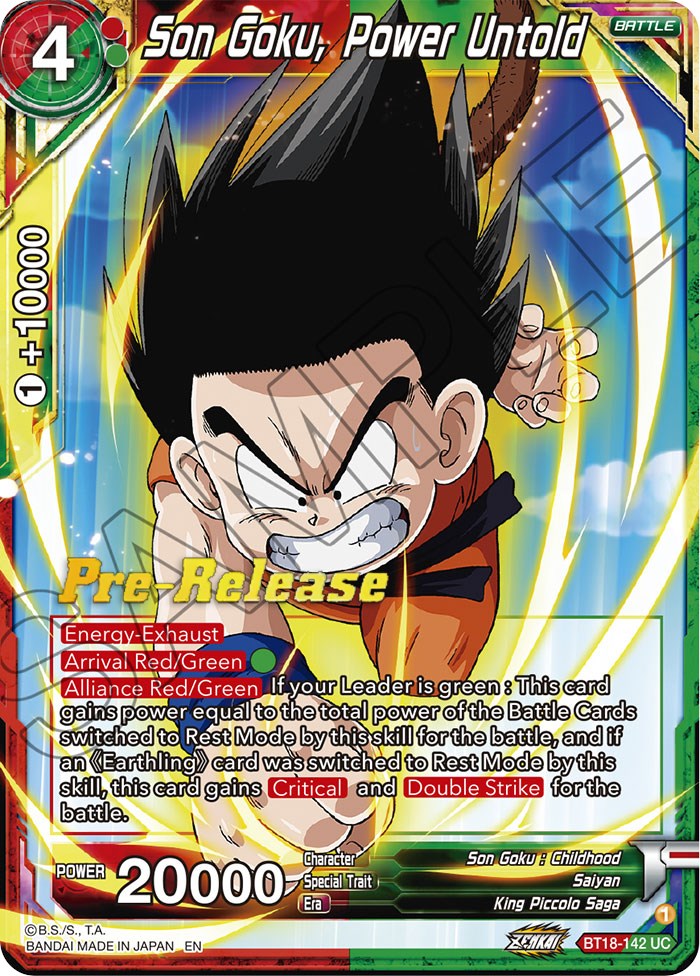 Son Goku, Power Untold (BT18-142) [Dawn of the Z-Legends Prerelease Promos] | Shuffle n Cut Hobbies & Games