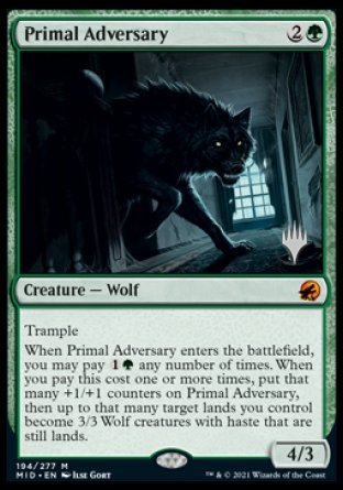 Primal Adversary (Promo Pack) [Innistrad: Midnight Hunt Promos] | Shuffle n Cut Hobbies & Games