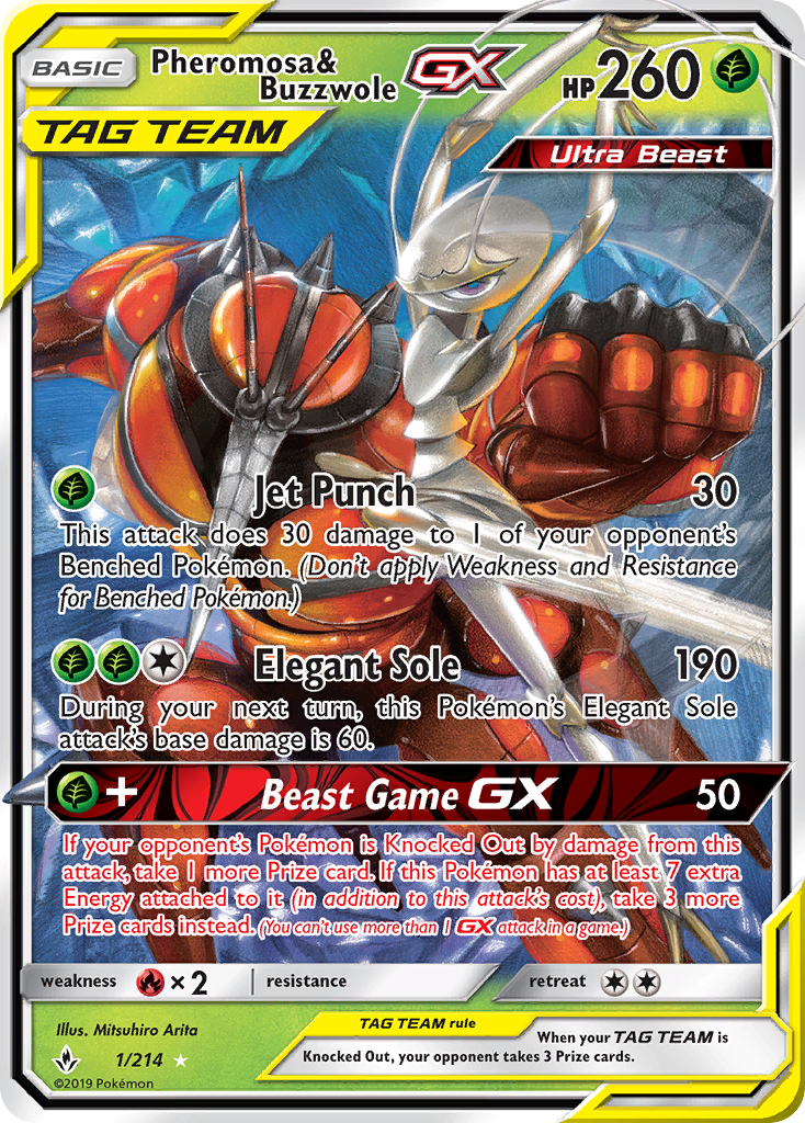 Pheromosa & Buzzwole GX (1/214) [Sun & Moon: Unbroken Bonds] | Shuffle n Cut Hobbies & Games